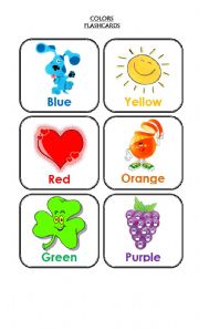 English Worksheet: Colors flashcards