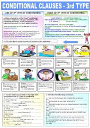 English Worksheet: CONDITIONAL CLAUSES (3rd  TYPE)
