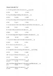 English worksheet: phrasal verbs with up