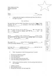 English worksheet: simple present and simple past