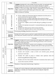 English Worksheet: Lesson plan