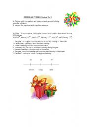 English worksheet: BIRTHDAY PUZZLE, PART 2