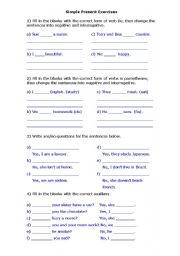 English worksheet: Simple Present