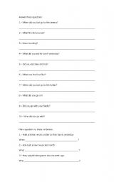 English worksheet: Simple past revision