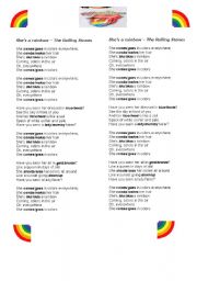 English Worksheet: Shes a rainbow