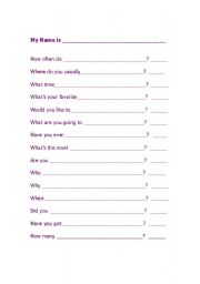 English Worksheet: Making questions