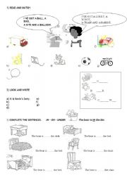 English Worksheet: lets review the toys
