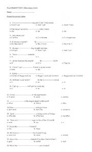 English Worksheet: Placement Test 