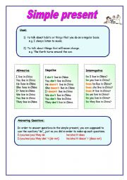 English Worksheet: Simple Present Tense - Grammar, song and activities