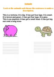 English worksheet: animals