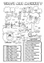 English Worksheet: Those are monkeys