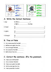 Comparatives Worksheet