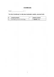 English worksheet: conditionals