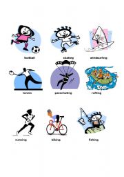 English worksheet: teaching sports to children