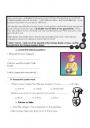 English worksheet: the chinese leader