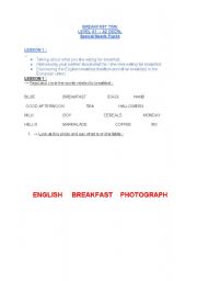 English Worksheet:  EUROPEAN BREAKFASTS - Special Needs Pupils