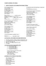 English Worksheet: SONG: HAPPY ENDING (CANCIN FINAL DE FAMA A BAILAR)