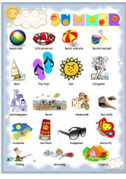 English Worksheet: Summer pictionary