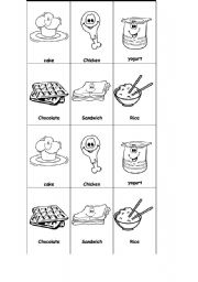 English Worksheet: food bingo
