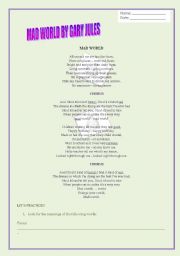 English worksheet: Mad World Song by Gary Jules
