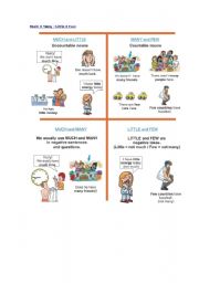 English Worksheet: much x many, little x few