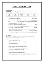 English worksheet: future