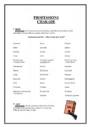 English worksheet: jobs charade