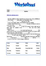 English worksheet: fill in the missing spaces