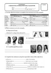 English Worksheet: Comparative and superlative degree of adjectives