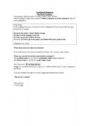 English worksheet: conditionals lesson plan