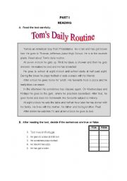 English Worksheet: Daily Routine