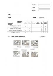 English worksheet: Simple Present Test