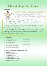 English Worksheet: Healthy habits