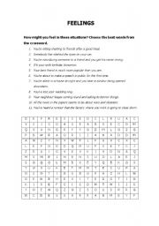 English worksheet: FEELINGSS