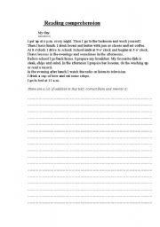 English worksheet: my day