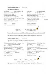 English Worksheet: Sweet child of mine