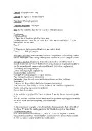 English Worksheet: Biographies