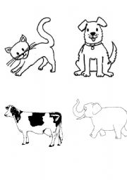 English worksheet: animal cards
