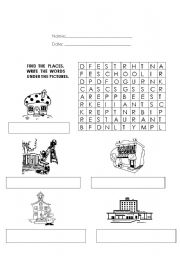 English worksheet: Places