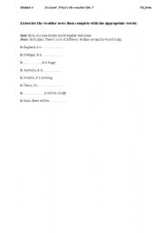 English worksheet: weather