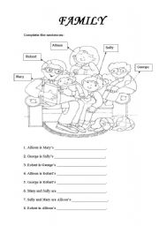 English Worksheet: Family relations