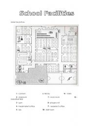 English Worksheet: School Facilities