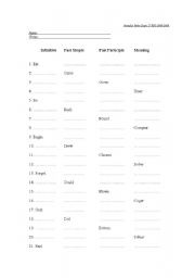 English Worksheet: irregular verbs test