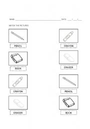 English worksheet: School Objects