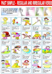 English Worksheet: PAST SIMPLE- REGULAR AND IRREGULAR VERBS