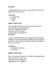 English Worksheet: Role Play situations