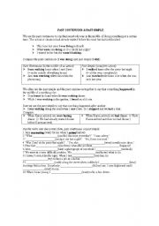 English worksheet: past continuous