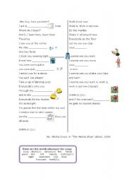 English Worksheet: house chores and the boy does nothing song - part2