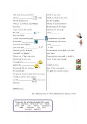 English worksheet: house chores and the boy does nothing song - part2