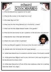 English Worksheet: Edward Scissorhands 